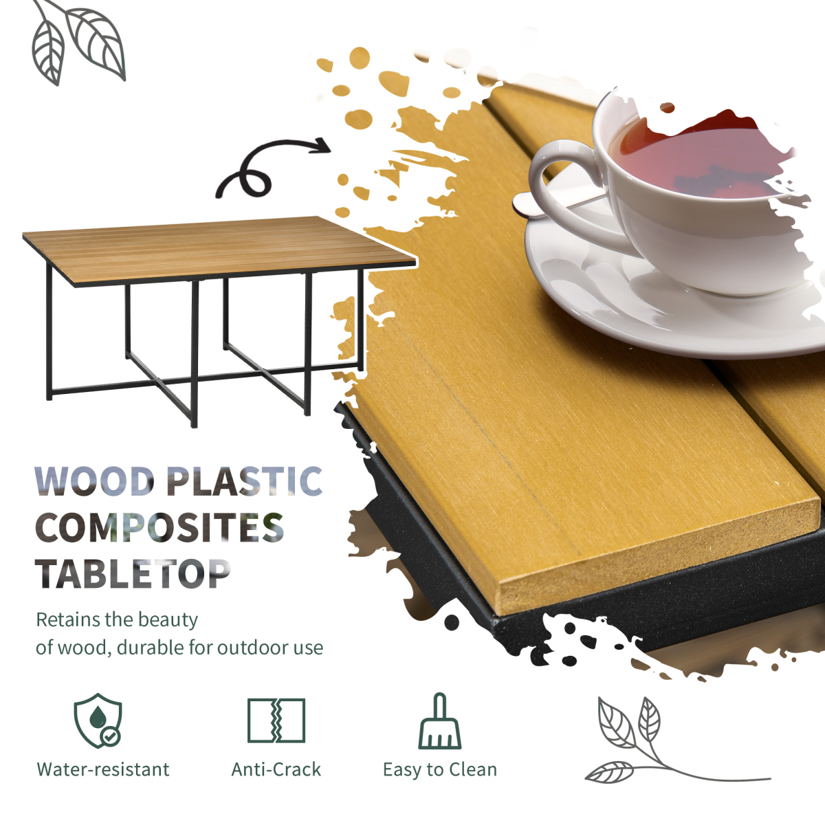 Outsunny 11-Piece Rattan Dining Set for 10 with Cushions, Space-Saving Table & Chairs – Garden Furniture