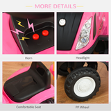 HOMCOM Kids Sliding Ride-On Car with Horn and Under-Seat Storage – No Power, Indoor & Outdoor, Ages 12-36 Months, Pink