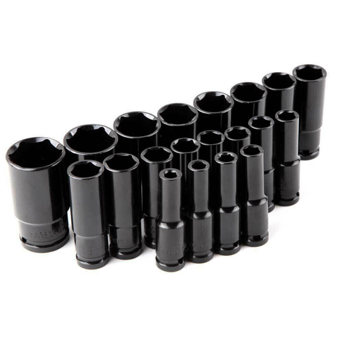 20-Piece Deep Impact Socket Set, 1/2 Inch Drive Metric 8–32mm – High-Carbon Steel with Storage Case