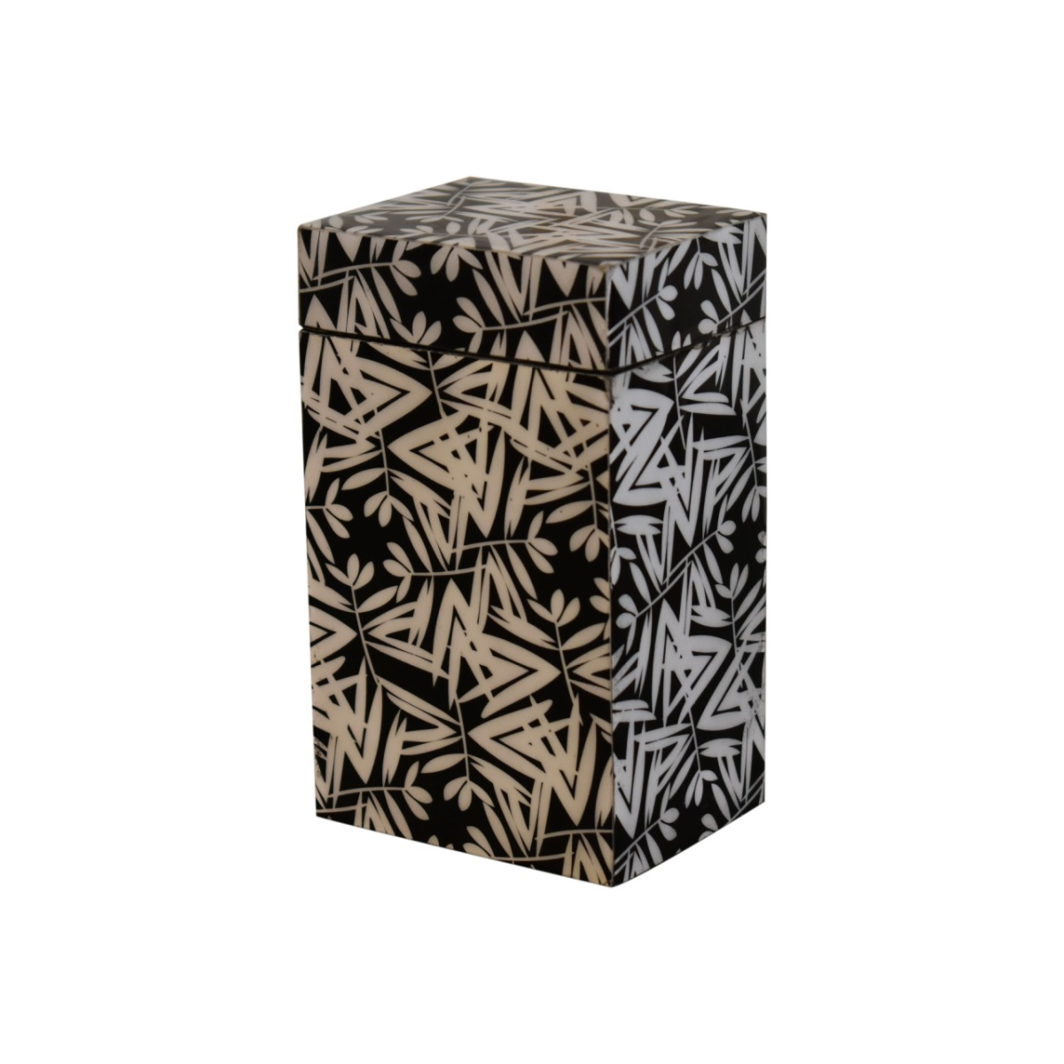Artisan Furniture Aztec Print Bathroom Accessories Set of 6 – Soap Dispenser, Tray and Storage, White & Black