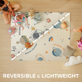 Foldable Baby Play Mat – Reversible Space Foam Crawling Mat, 177 x 146 cm