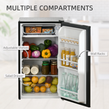 HOMCOM 91L Under Counter Fridge with Chiller Box & Reversible Door – Freestanding Kitchen Cooling, Black