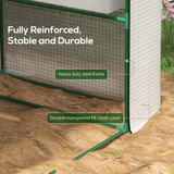 Outsunny Walk-In Greenhouse Polytunnel with Roll-Up Door & 3-Tier Shelves – 244 x 180 cm, Reinforced PE Cover