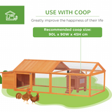 PawHut Wooden Chicken Run with Nesting Box & Openable Roof for 4-8 Chickens or Ducks – Poultry Run, Orange