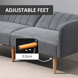 HOMCOM Two Seater Sofa Bed with Adjustable Backrest – Compact Padded Guest Bed for Living Rooms