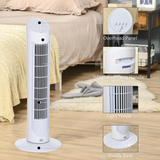 HOMCOM 30" Quiet Tower Fan with 3 Speeds & Noise-Reduction Design – Bedroom & Office Cooling, White