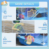 PawHut Hamster Cage Carrier with Exercise Wheel and Tunnel Tube – Small Animal House for Hamsters and Gerbils