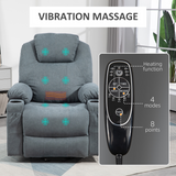 HOMCOM Lift Chair with Vibration Massage & Heat, 45° Lift and Recline – Riser Recliner, Grey