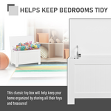 HOMCOM Large Toy Chest Storage Box with Lid & Safety Hinges – Kids Bedroom and Playroom Storage, White