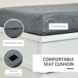 Shoe Storage Bench with Padded Seat Cushion & 2 Drawers – Compact Hallway Seating
