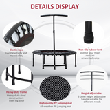 HOMCOM 40 Inch Mini Trampoline with Adjustable Handle – Fitness Rebounder for Kids & Adults, Indoor & Outdoor