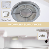 HOMCOM Table Top Dishwasher with 4 Place Settings, 6 Programmes and Fruit Wash Mode – Countertop Dishwasher, White