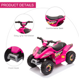 HOMCOM 6V Kids Electric Ride-On Car with Big Wheels – Forward & Reverse Toddler Toy Car for 18-36 Months, Pink