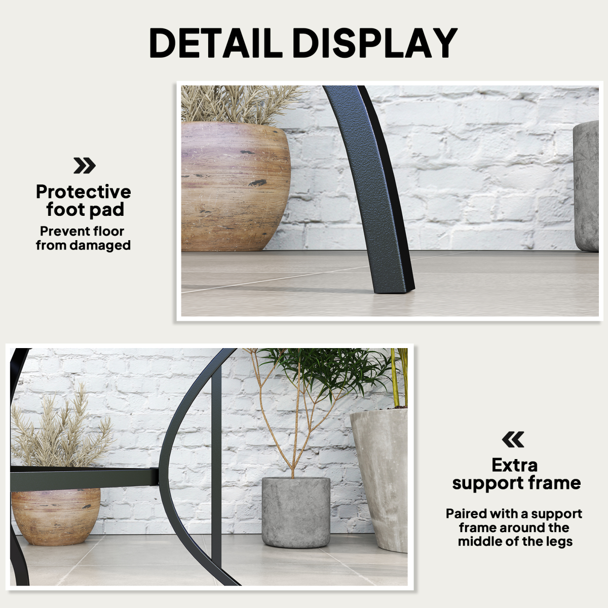 Outsunny Square Garden Table for 4 with Parasol Hole – Slatted Metal Top, Powder-Coated Steel Frame