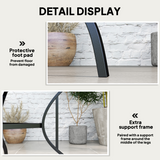 Outsunny Square Garden Table for 4 with Parasol Hole – Slatted Metal Top, Powder-Coated Steel Frame
