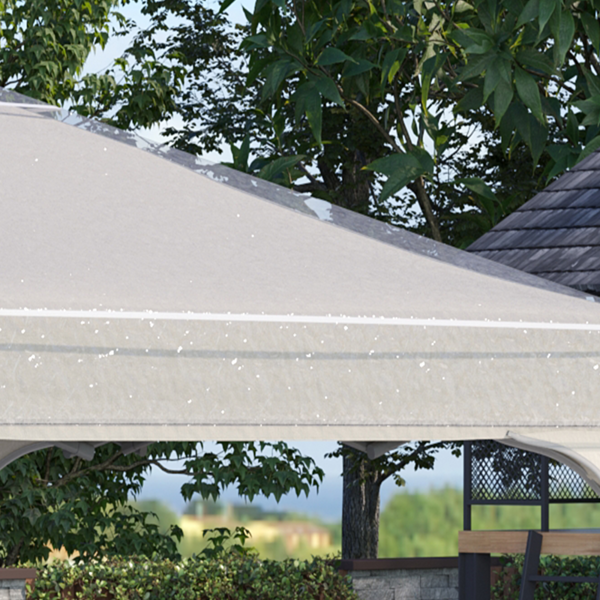 Outsunny 3 x 3m Gazebo Protective Cover – Waterproof PVC Rain Cover with Pull Cord for Canopy or Tent