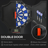 SPORTNOW Electronic Dart Board Set with Cabinet, 31 Games & LCD Scoring – Dartboard for up to 8 Players