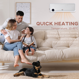 HOMCOM Wall Mounted Downflow Ceramic Heater with 12h Timer, Remote Control and 30° Oscillation – 1000W/2000W