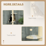 260cm Adjustable Floor-to-Ceiling Cat Tree with Jute Scratching Post and Plush Perches – Tall Cat Tower, Yellow