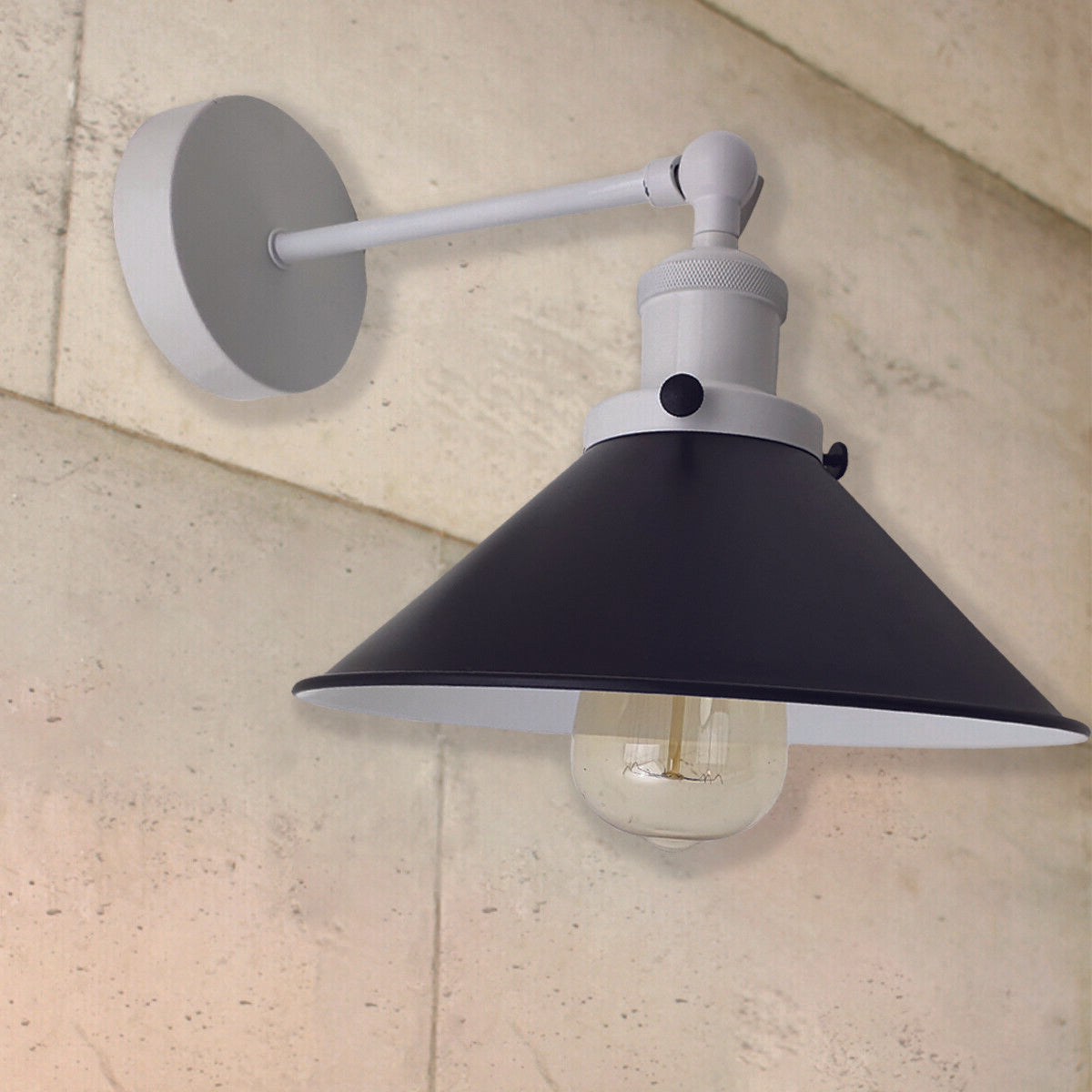 Adjustable Black & White Wall Sconce