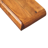 Artisan Furniture Solis Solid Mango Wood Wall-Mounted Console with Hidden Drawers – Curved Edge, Amber Oak