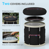SPORTNOW 210L Portable Ice Bath Tub with Aluminium Poles & Dual Covers – Outdoor Cold Water Therapy, Black
