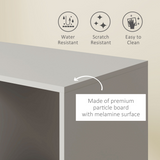 HOMCOM Rolling Open Wardrobe with Hanging Rail & 3 Shelves – Clothes Storage on Wheels, Grey