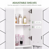 Tall Freestanding Storage Cabinet with Door & Shelves – Elegant Bathroom, Bedroom & Hallway Storage