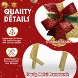 Lighted Christmas Reindeer Family – 3 Piece Outdoor Set with 200 Warm White Lights & Ground Stakes