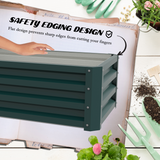 Outsunny Set of 2 Galvanised Steel Raised Garden Beds, Outdoor Planter Boxes – Open Bottom, Green