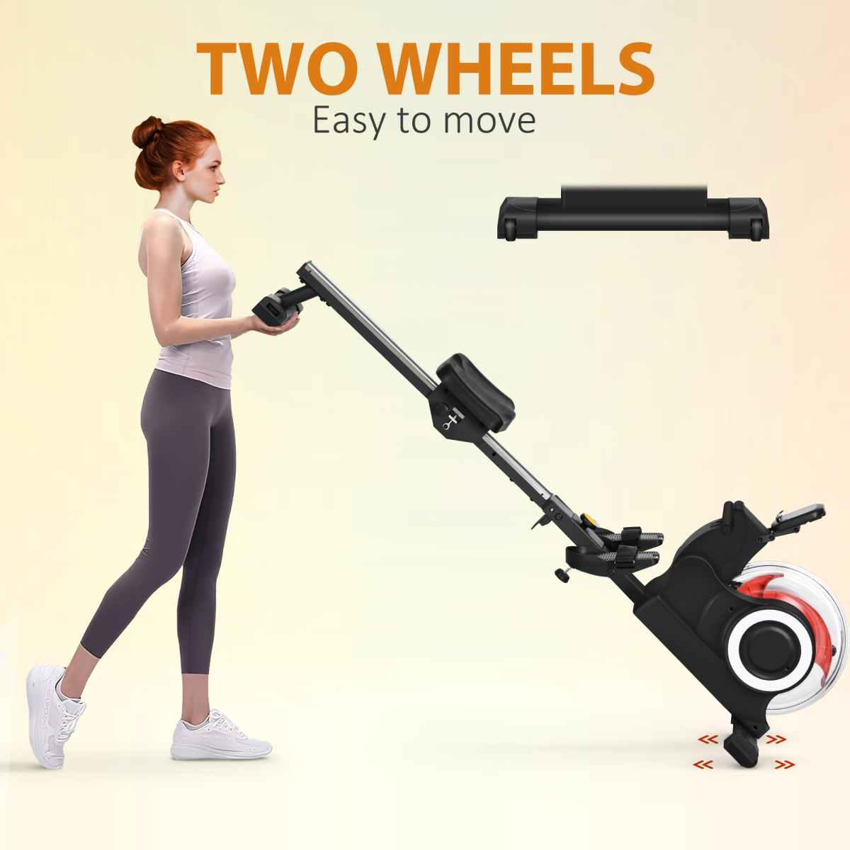 SPORTNOW Foldable Water Rowing Machine with 6 Resistance Levels, LCD Monitor & Wheels – Home Gym Rower, Black
