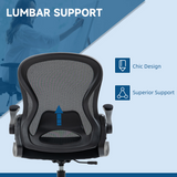 Vinsetto Tall Draughtsman Chair with Flip-Up Arms & Footrest Ring – Drafting Stool, Black