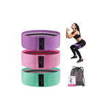 Set of 3 Fabric Resistance Loop Bands with Carry Bag, Light to Heavy – Home Gym Glute, Leg & Yoga Training