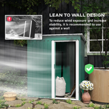 Outsunny 5 x 3ft Galvanised Steel Garden Shed with Sliding Door and Sloped Roof – Tool Storage, Green