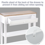 HOMCOM MDF Console Table with Wide Drawer and 2 Shelves – Hallway Storage Unit, White