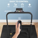 HOMCOM 2.5HP Folding Treadmill Walking Pad with Remote Control, 1-10km/h – Home Running Machine, Black