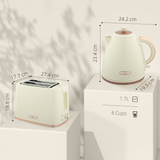 Honeycomb 1.7L Fast Boil Kettle & 2-Slice Toaster Set – Matching Breakfast Set with 7 Browning Settings