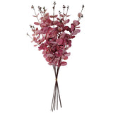 Leaf Pink Eucalyptus Artificial Foliage Stem with Silk Leaves and Wired Stem – 80cm Home Decor