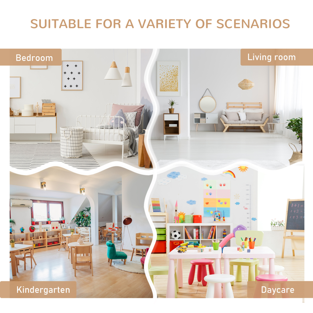 HOMCOM 4-Piece Kids Wooden Table & Chair Set with Storage Bench – Play Furniture for Ages 3+