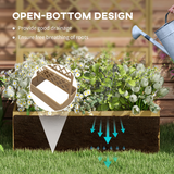Outsunny Wooden Trellis Planter with Roof and Open Bottom – Raised Garden Bed for Climbing Plants, Natural