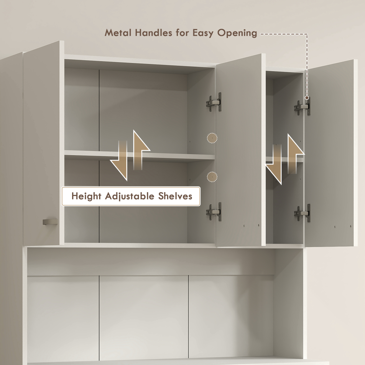 HOMCOM Freestanding Kitchen Cupboard with Doors, Drawer & Open Shelf – Storage Cabinet, Cream White