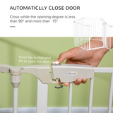 Pawhut 5-Panel Pet Gate and Dog Playpen with Walk-Through Door – Freestanding or Wall Mounted, White