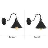 LEDSone Black Cone Industrial Cage Wall Light – Rustic Iron Wall Lamp with E27 Holder
