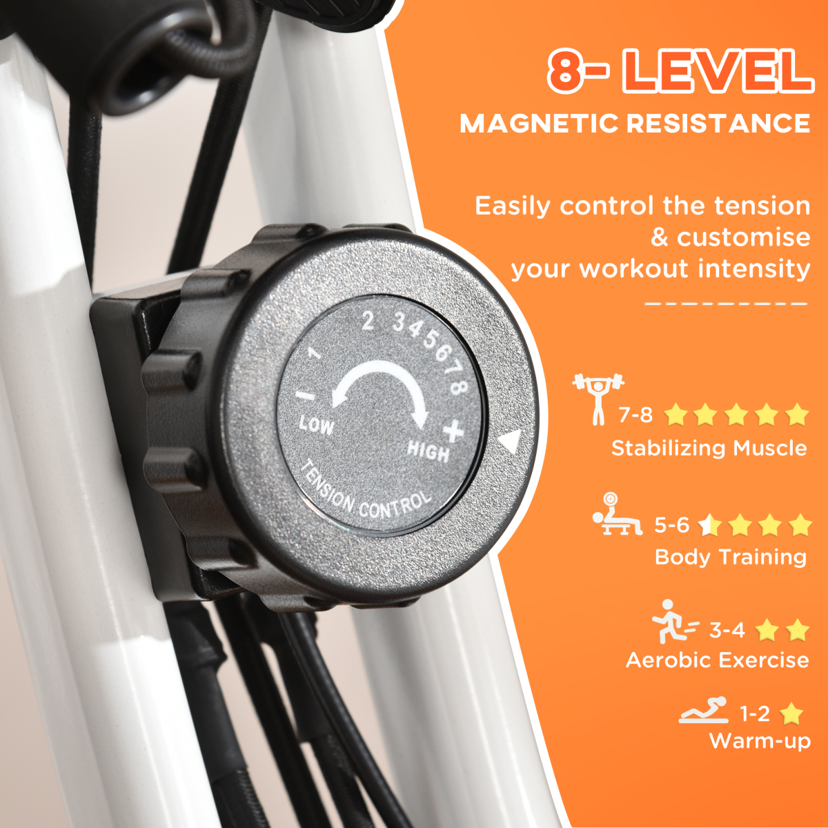 HOMCOM 2-in-1 Foldable Upright & Recumbent Exercise Bike, 8 Resistance Levels & Pulse Sensor – Home Cardio