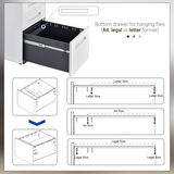 Vinsetto 3-Drawer Steel Mobile Filing Cabinet with Lock, Pencil Tray & Wheels – Home Office Storage, White