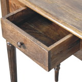 Artisan Furniture Heritage Solid Mango Wood Writing Desk with Turned Legs & Drawer – Classic Grey Finish