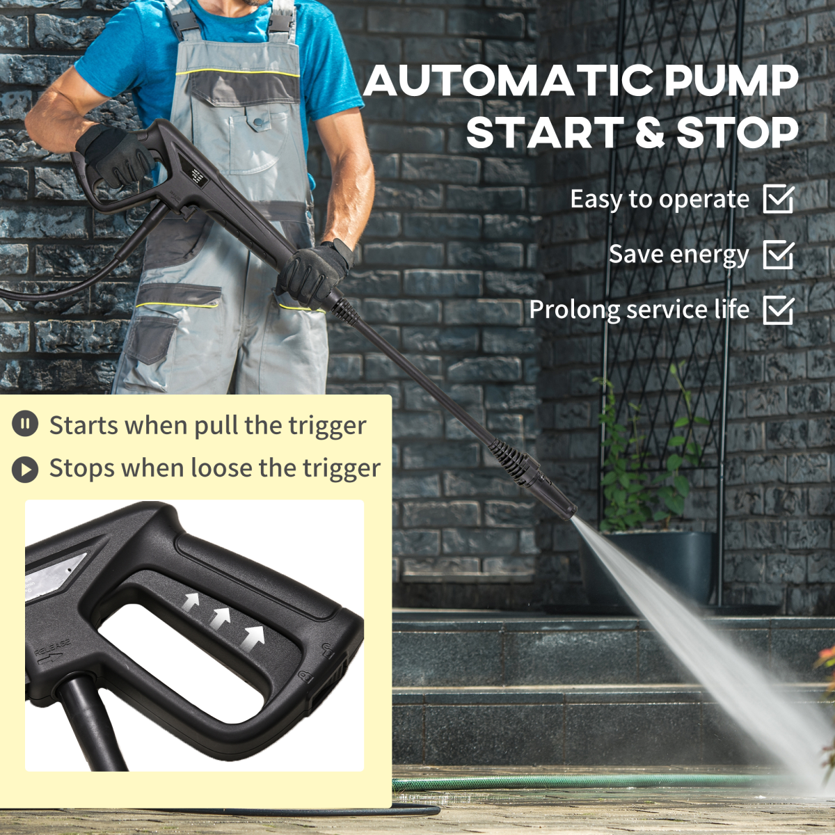 DURHAND Portable Power Washer 1800W, 150 Bar, 510 L/h with Snow Foam Bottle – Jet Washer for Garden, Car, Furniture