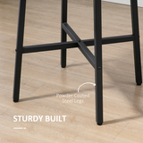 HOMCOM 80cm Round Kitchen Table for Small Spaces with Steel Legs and Non-Slip Feet – Dining Table