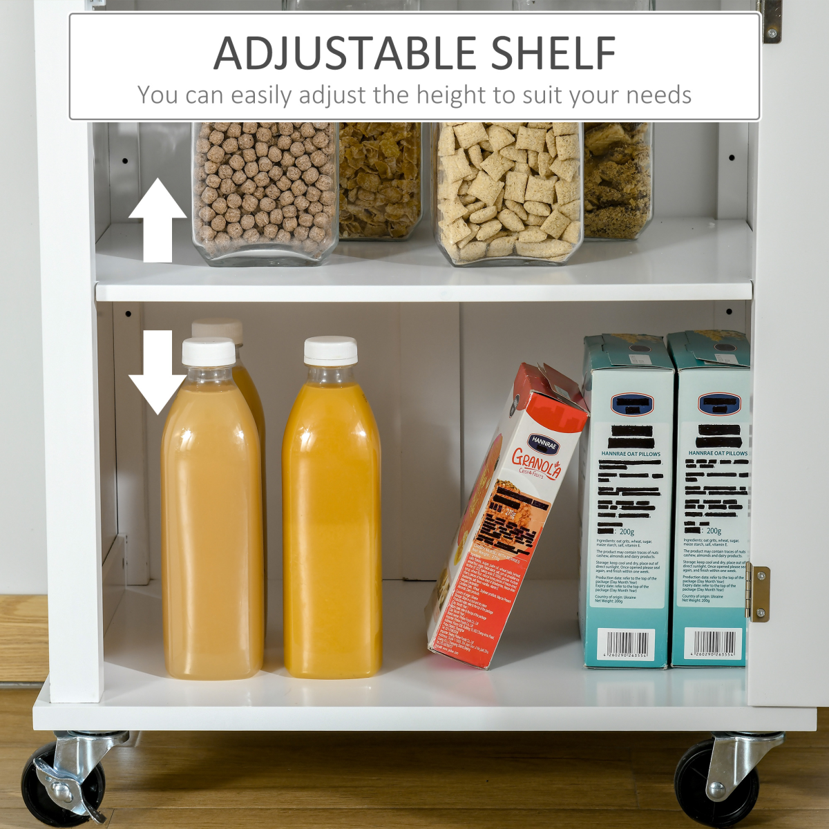 HOMCOM Rolling Kitchen Cart with Drawer & Towel Rail – Mobile Storage on Smooth-Rolling Wheels, White