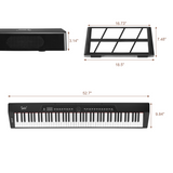 GPP-105 88-Key Semi-Weighted Digital Piano with X-Stand, MIDI & Bluetooth – Home Practice Keyboard, Black